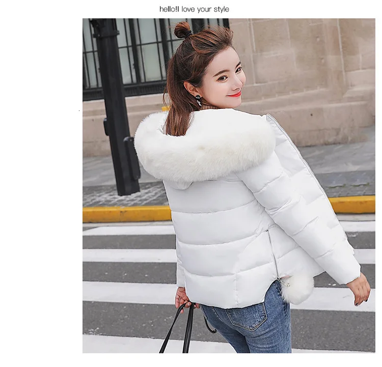 Yocalor/ Модная специальная Женская хлопковая стеганая куртка с капюшоном, большой меховой пуховик, теплое зимнее пальто для женщин, Украина