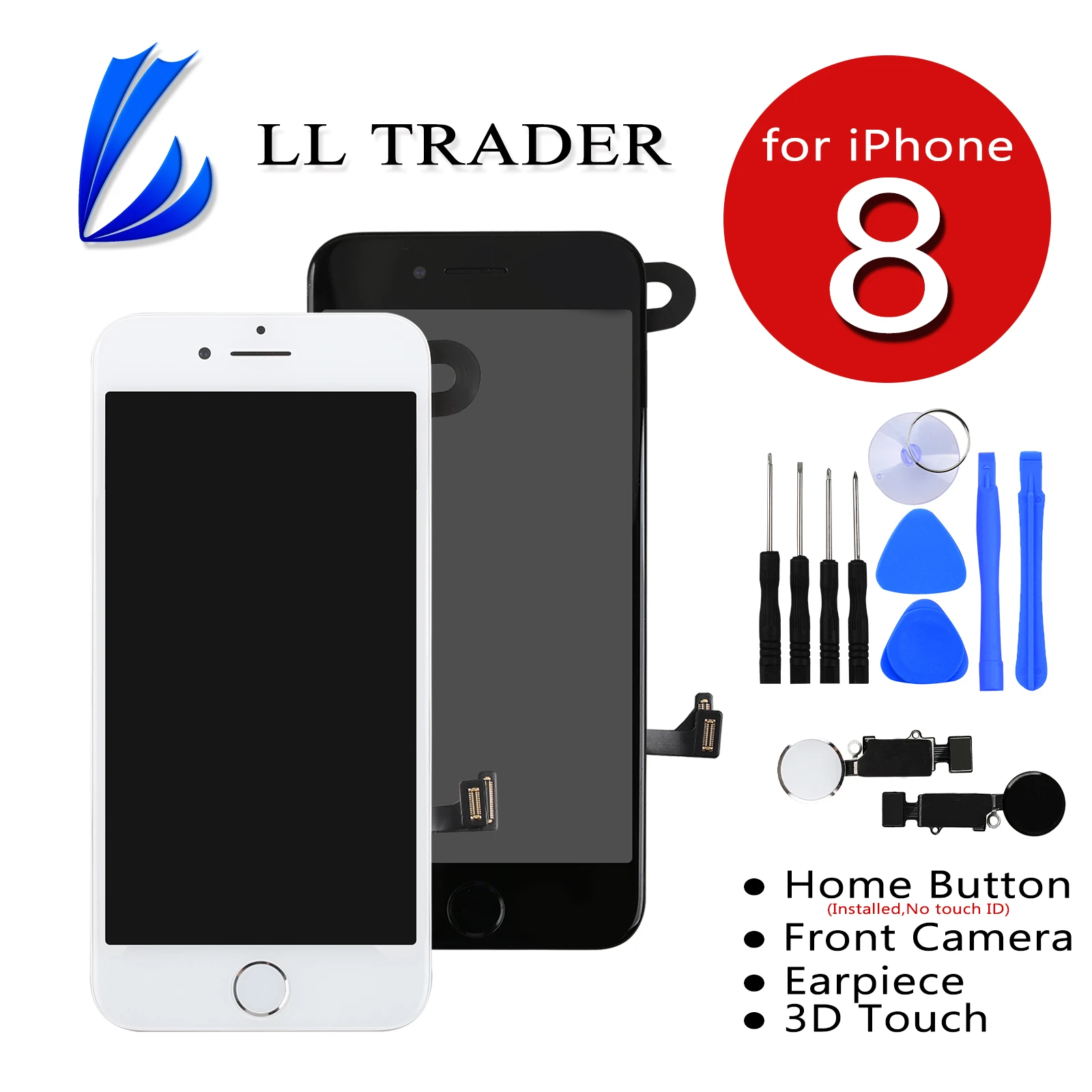 Iphone 8 Home Button Iphone 8 Screen Replacement With Home Button Lcd  Display Touch Digitizer Assembly Black 3d Touch Free Tools - Mobile Phone  Lcd Screens - AliExpress