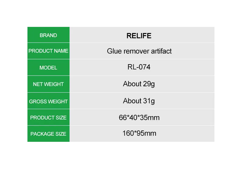 RELIFE RL074 Quality Stainless Steel Glue and OCA Remove Artifact