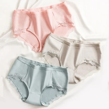 

3pcs/lot Women Panties Sexy Lingerie Cotton Briefs Girls Underwear Lace Underpants Soft Pants Intimates Thong