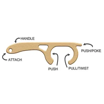 

Handheld Button Pusher Antimicrobial Door Opener EDC Handle Key Easy Carry Press Elevator Tool Safety Hygiene Hand Reusable