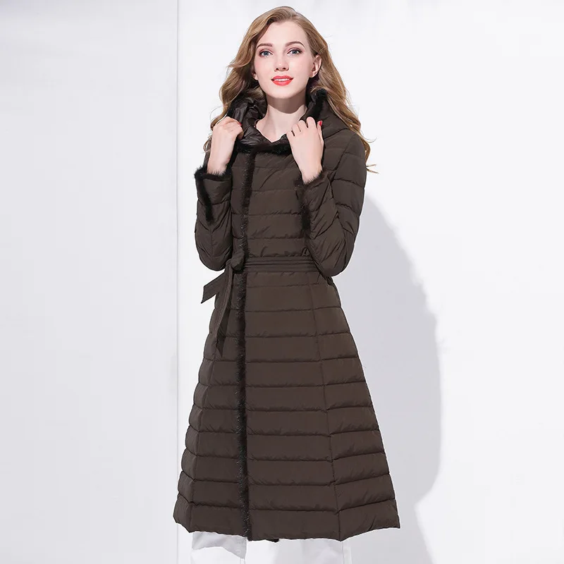 

Winter Down Jacket Woman Hooded 2020 New Korean Long Coat Warm Womens Down Jackets Brands Puffer Coats K-8725 KJ2676
