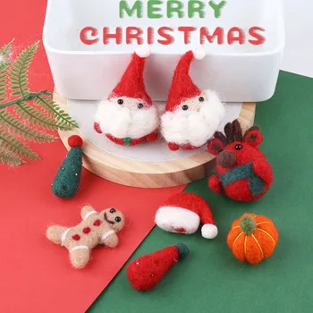 

DIY Ornament Christmas Series Santa Claus Hat Pumpkin Christmas Tree Villain Wool Felt Material Accessories
