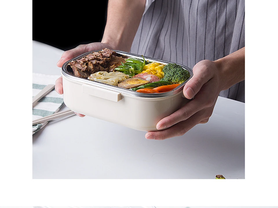 980 мл Ланч-бокс из нержавеющей стали контейнер для хранения еды Bento BPA бесплатно детский контейнер