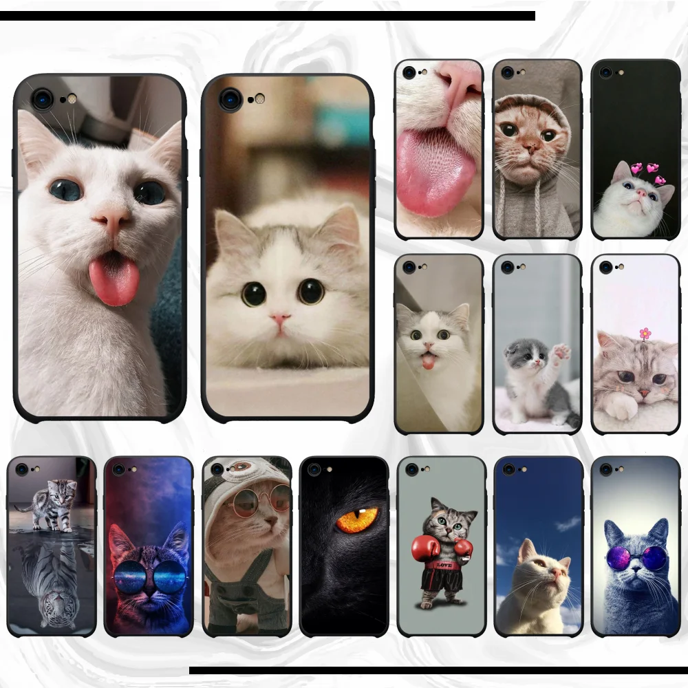 Чехол для iphone 7 8 чехол с рисунком кота 7plus 8plus | Мобильные телефоны и аксессуары