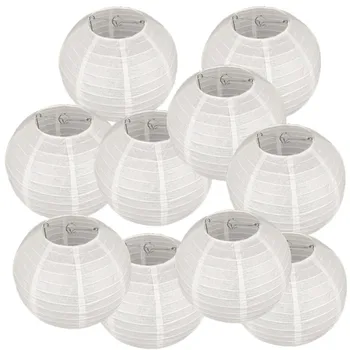 

10 Packs 12 Inch White Paper Lanterns Round Chinese Hanging Ball lamp for Birthday Wedding Christmas Parties