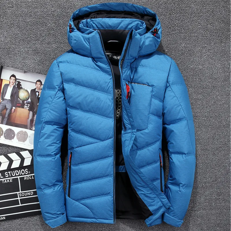 Low Price 2019 New Winter Jacket Mens Quality Thermal Thick Coat Snow Red Black Parka Male Warm Outwear Fashion White Duck Down Jacket
