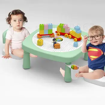 

Children's Play Table And Chair Set Multifunctional Toy Building-block Table Kindergarten Children's Learning Table