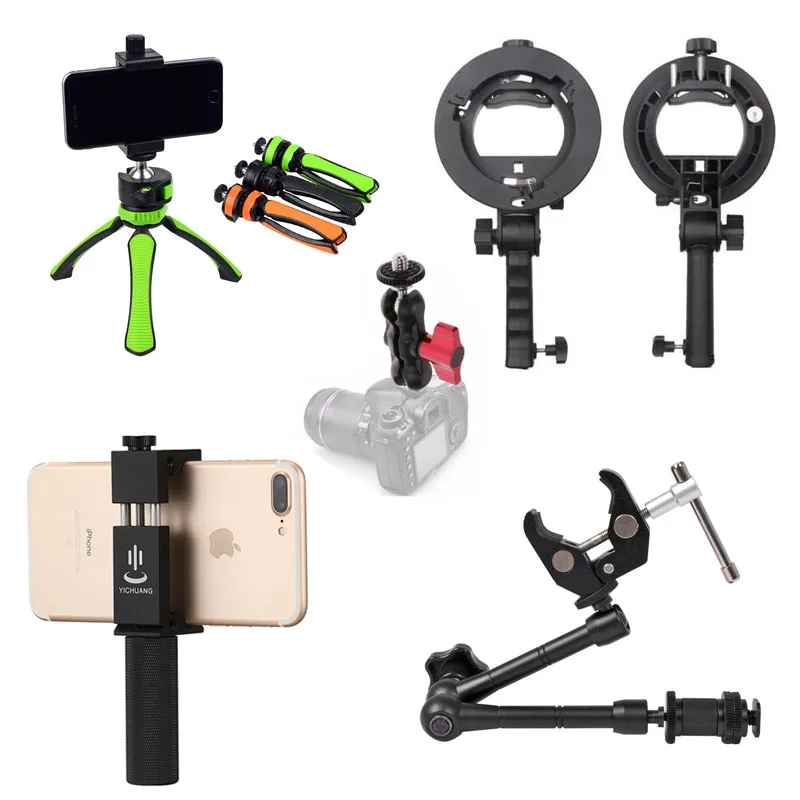 Selfie Stick Clamp 11 Inch Magic Arm Ball Head Mini Travel Tripod