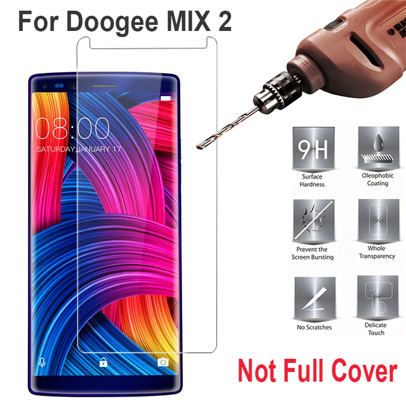 JGKK 2PCS 2 5D Tempered Glass For Doogee Mix 2 Transparent Screen Protector For Doogee Mix 2
