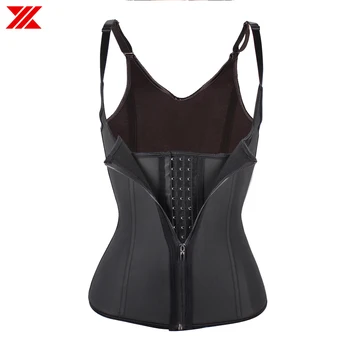 

HEXIN Women Shapers Modeling Strap Zip and Clip Latex Waist Trainer Vest Corset Waist Cinchers With 3 Row Hook Body Shaper Fajas