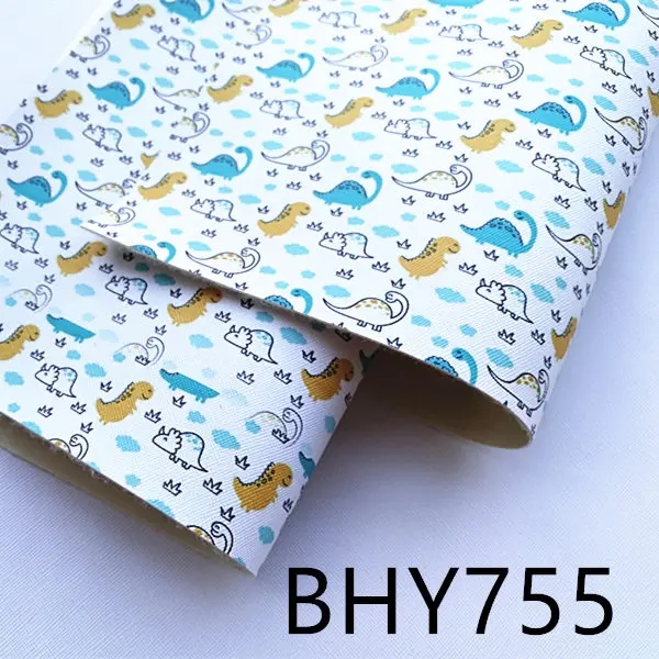 BHY755 20*33 см динозавр А4 мультфильм печати искусственная кожа для DIY аксессуары BHY755 - Цвет: BHY755