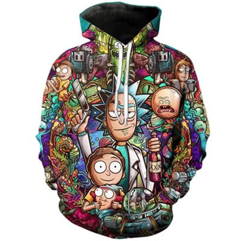 Новинка 2019 Camiseta De Rick and marty толстовки с 3D рисунком унисекс толстовка мужская