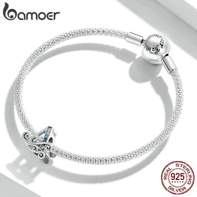 Charm Lettera A-Z In Argento Sterling 925 – Ciondolo Per Bracciale Europeo, 9x9 Mm, Fatto A Mano, Regalo