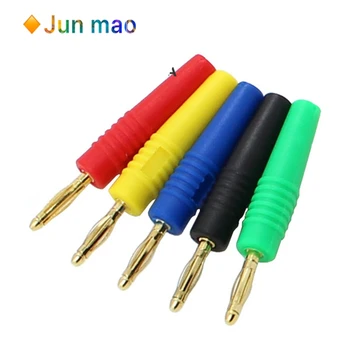 

5pcs/lot 2mm Gold Plated Wilding Banana Plug Male Audio Speaker Amplifier Cable Wire Power Screw Jack Connector Adapter