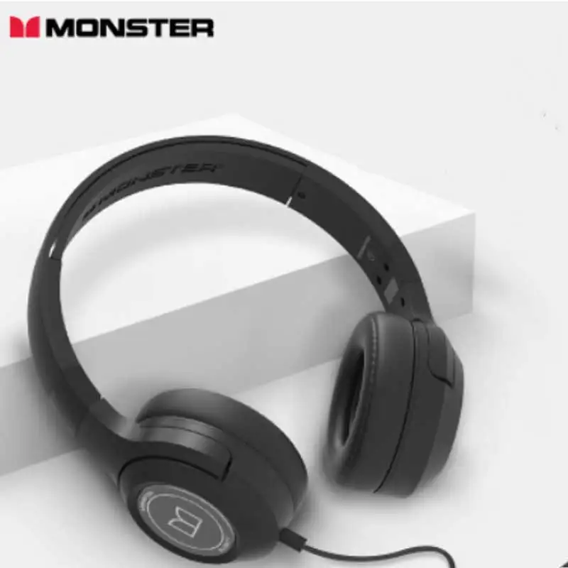 Monster cleanity 50 проводные наушники для компьютерных игр Оригинальные 3,5 мм проводное управление эргономичные HIFI наушники - Цвет: CLARITY50-Black