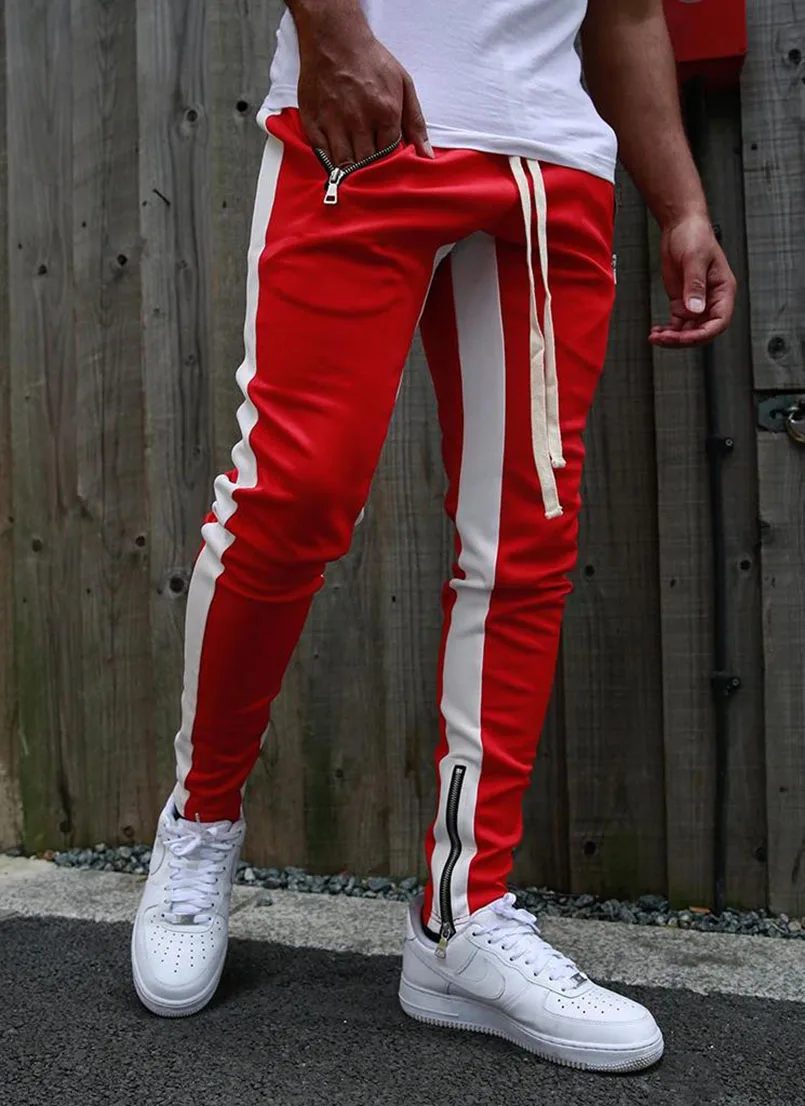Men Joggers Sweatpant Fashion Striped Tactical Pants sport jogging trousers Man Sportswear Mens Tracksuits Sweat Trousers Black Hip Hop Pants