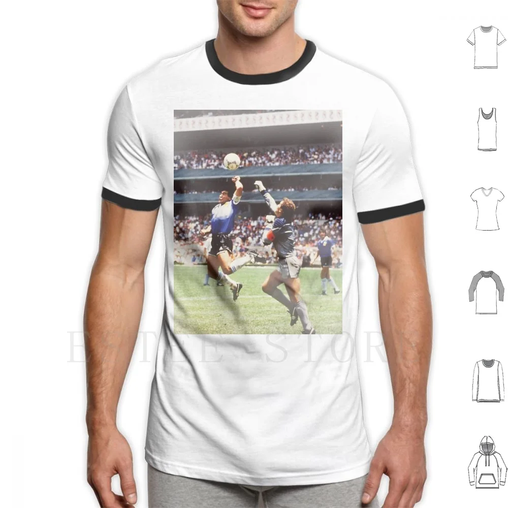 The Hand Of God T Shirt Cotton Men Diy Print The Hand Of God Diego Maradona England Argentina New Best Seller Wow Fantastico Cool