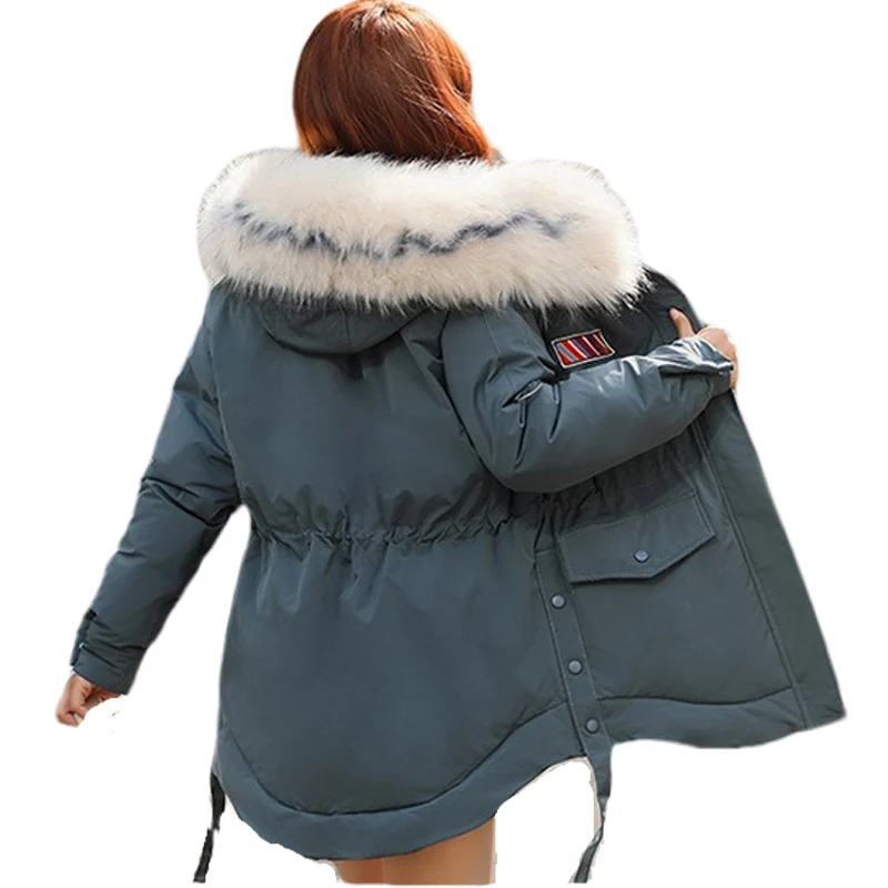 Женский зимний пуховик 2019 женская зимняя парка с мехом Толстая теплая куртка