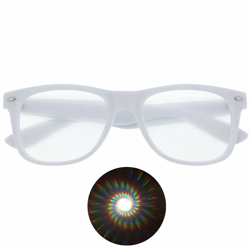 1pc Premium Spiral Diffraction 3D Prism Raves Glasses Plastic For Fireworks Display Laser Shows,Rainbow Gratings Glasses Spirals 