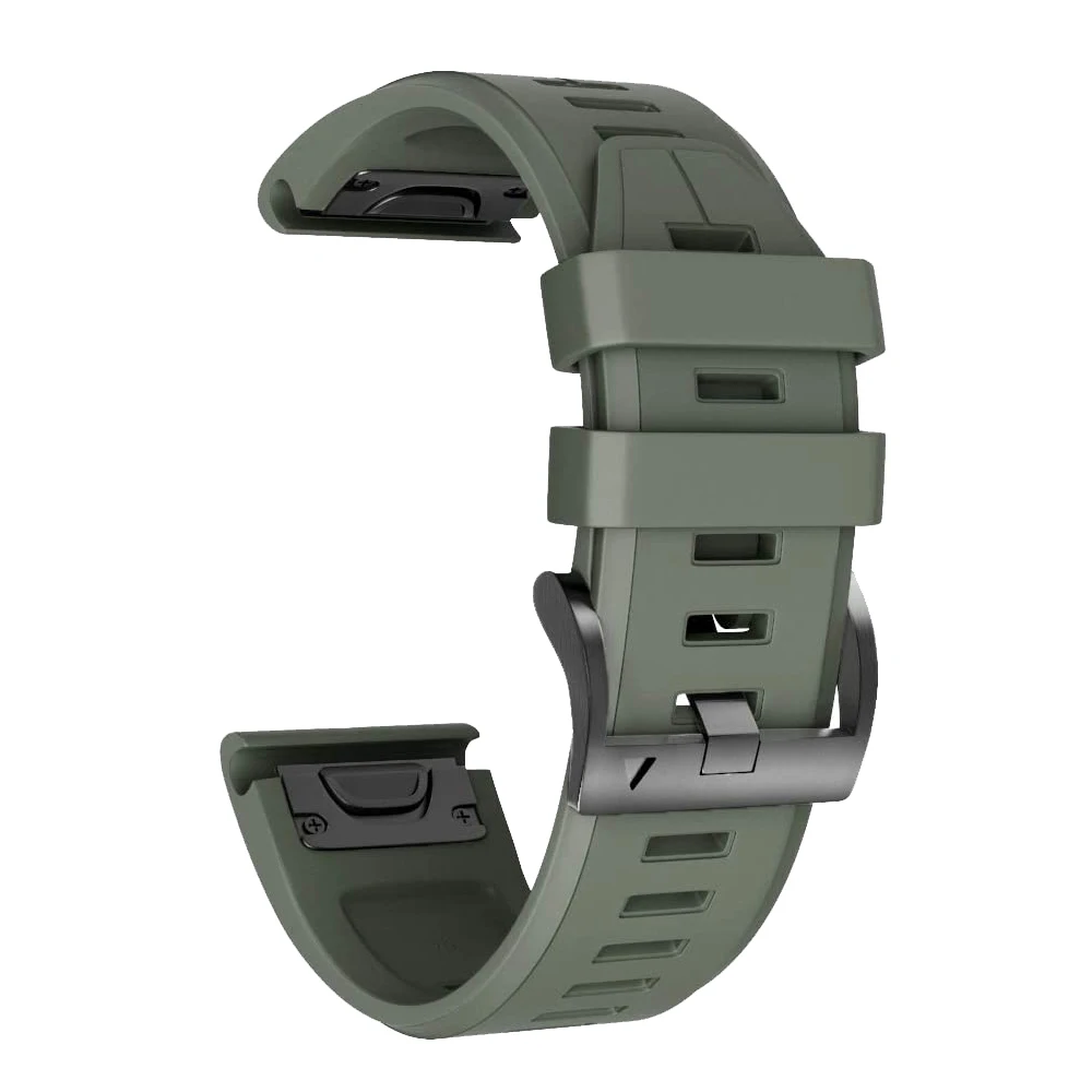 Enhanced Silicone Leather QuickFit Watch Strap - 26mm Wristband Bracelet