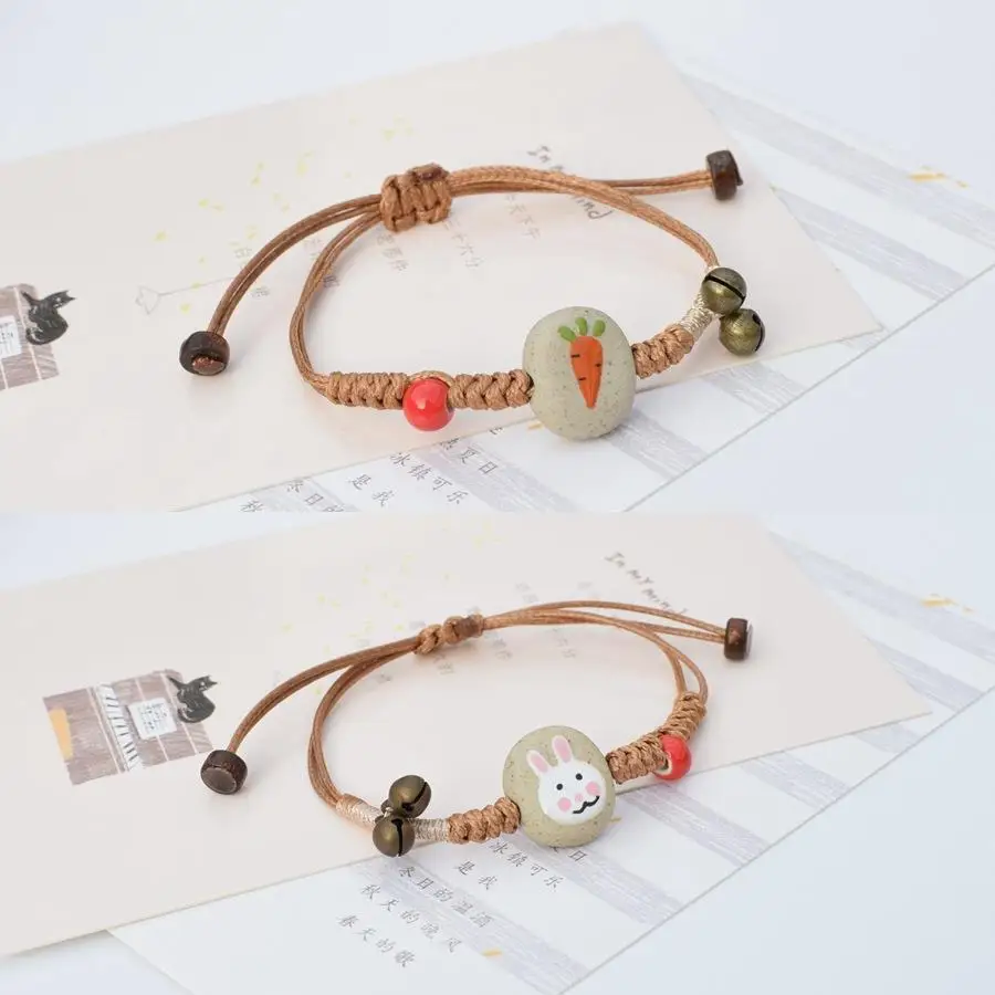 

Lucky Simple Style Weave Rope Friendship Ceramics Bracelets For Woman Men Cotton Handmade Charm Bracelet & Bangles Jewelry Gifts