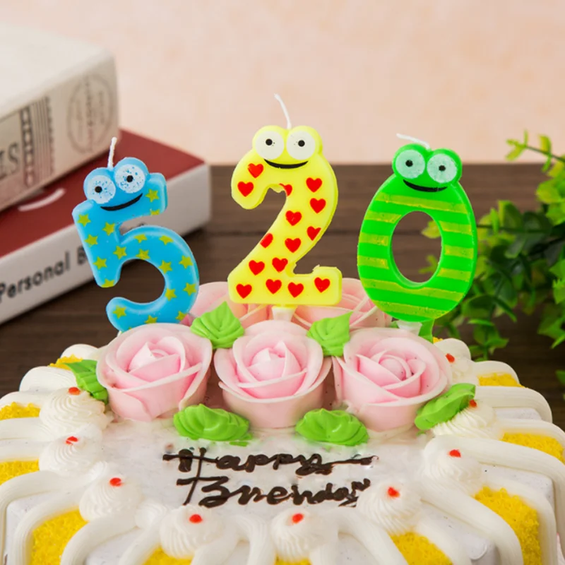 1 шт./компл. с рисунками героев из мультфильмов, рисунок лягушки, день рождения свечи номер кекс торт Топпер для вечеринки, дня рождения торт свечи поставка украшений для вечеринок