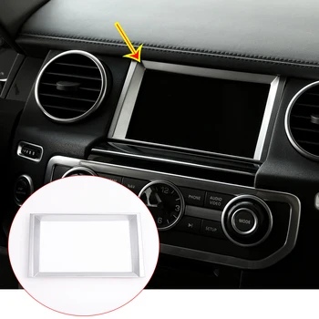 

Matte Silver ABS Chrome GPS Navigation Screen Decorative Frame Trim Sticekr For Land Rover Discovery 4 2010-2016 Car Accessories