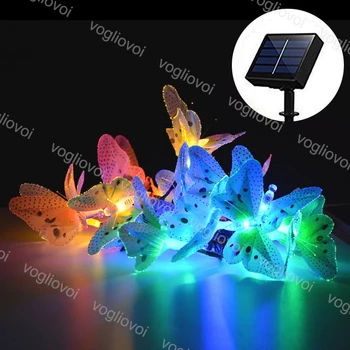 

Vogliovoi Solar Garden Lights Led String Optical Fiber Butterfly 12 20LEDs Multicolor Waterproof For Christmas Wedding Party