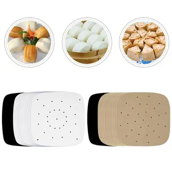 

Air Fryer Perforated Bamboo Steamer Paper Parchment Liner Kitchen Tool Parchment Paper for Air Fryer Steaming Basket 100Pcs