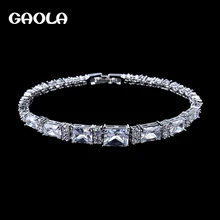 GAOLA новые модные роскошные свадебные наручные браслеты серебряный цвет браслет хрустальные браслеты для женщин GLS0233