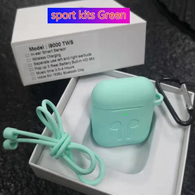 i9000-Green-kits I9000 наушники-вкладыши TWS 2. Несил kopya 1: 1 kablosuz kulaklık 8D сабвуфер i5000 наушники-вкладыши tws с pk i60 i100 i1000 i5000 i200 i2000 i500 наушники-вкладыши tws с i9000X i50000 - Цвет: i9000-Green-kits