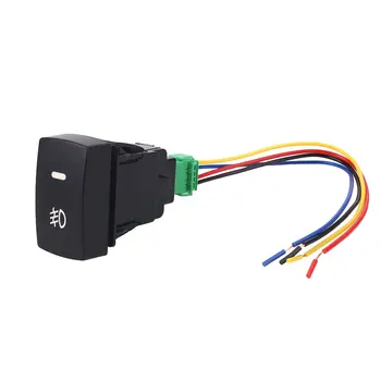 

Vehemo with Wiring Harness 12V Push Button Switch on Off Control Light Switch Fog Lamp Automobile Universal Car Interior