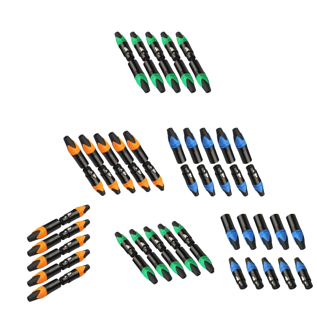 30 пар 3 Pin XLR разъем Мужской и Женский Микрофон Микрофонный кабель адаптер
