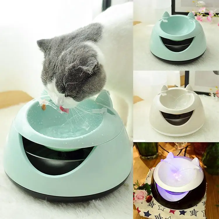 DishyKooker Домашние животные автоматический фонтан для воды интеллектуальный светящийся USB Электрический диспенсер для воды циркуляционная чаша для питья для патов