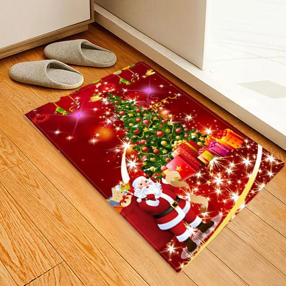 Рождественский коврик для ванной, рождественские коврики для гостиной, кухни, спальни, нескользящий ковер, рождественские украшения, великолепный цвет рисунка