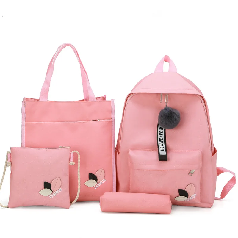 

2019 New Canvas School Backpacks Leaf Printing Women Backpack High Quality School Bags For Teenage Girls Cute Bookbags Mochila