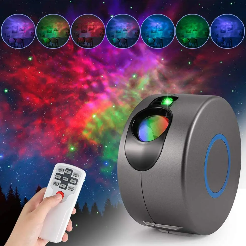 Colorful Starry Sky Galaxy Projector Lamp Children Bedroom Star LED Night Light Holiday Lights Projection Lamp Kids Gift