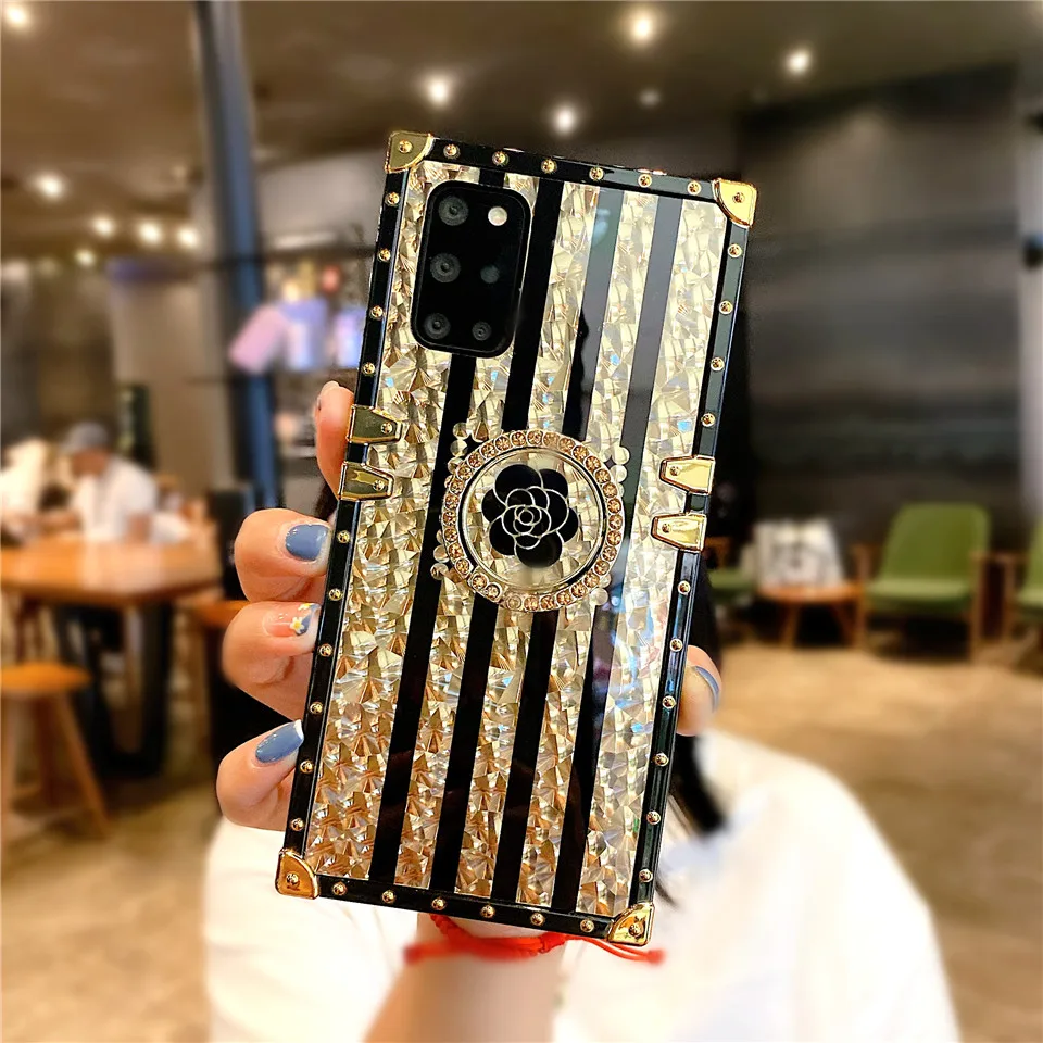 Musubo Coque For Samsung Galaxy Note 20 Ultra S21 Plus S10 Plus Luxury Case Note 10 Plus Shining Bling A71 5G A51 A52 A32 Ring samsung cases cute