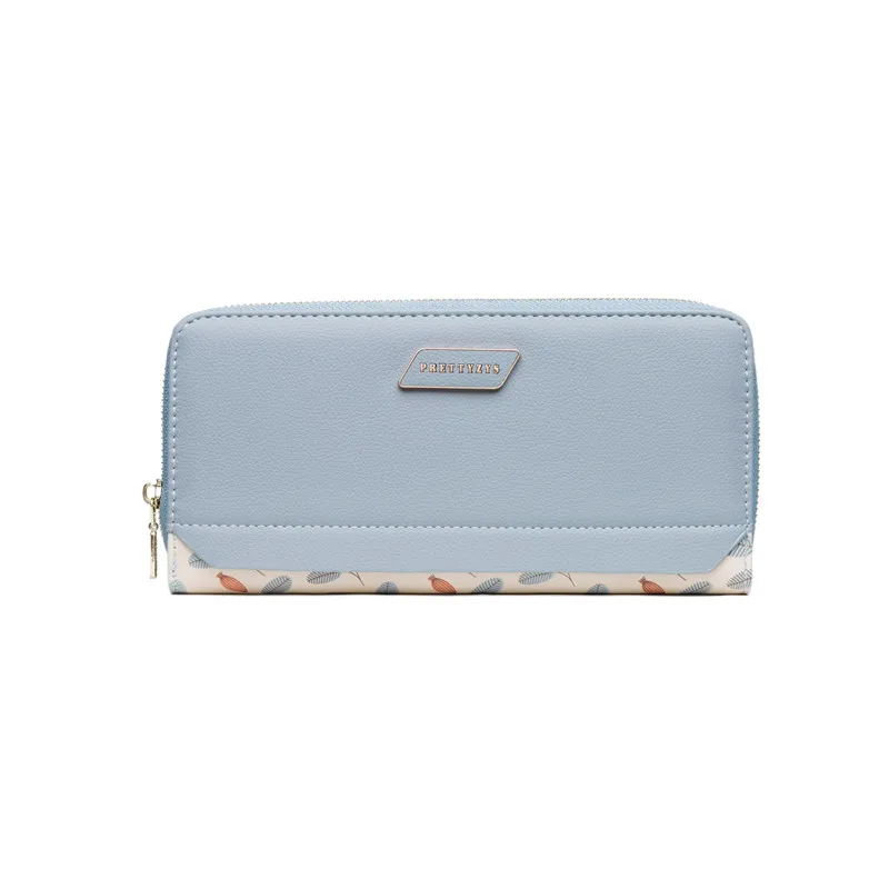 Blue Роскошный кошелек, Модный женский клатч, кошелек из искусственной кожи, Женский кошелек с цветочным принтом, Женский кошелек, держатель для карт, розовые женские кошельки для монет - Цвет: Blue