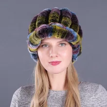 НОВАЯ шапка из настоящего меха женская зимняя натуральная Настоящий мех кролика шапка женские теплые шапочки натуральная меховая шапка оптом и в розницу