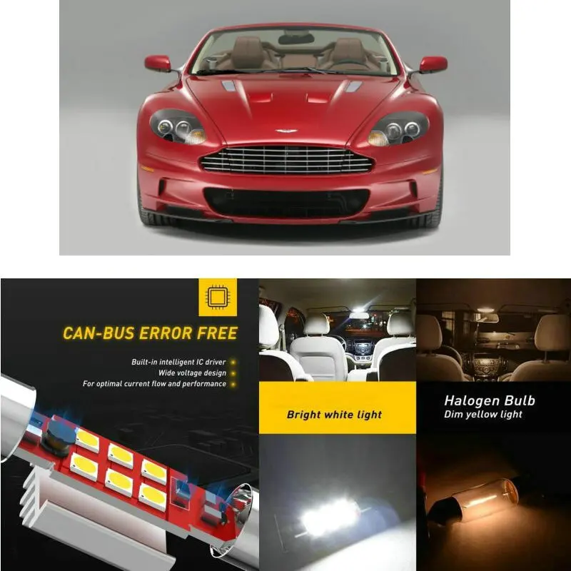 

LED Interior Car Lights For Aston Martin DBS 200712 Interior rear trunk glove box make-up mirror lighting error free
