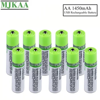 

MJKAA USB AA Battery Ni-MH 1.2V 1450mAh Rechargeable Batteries NI MH Use for Remote Control Razor Radio Hot-selling