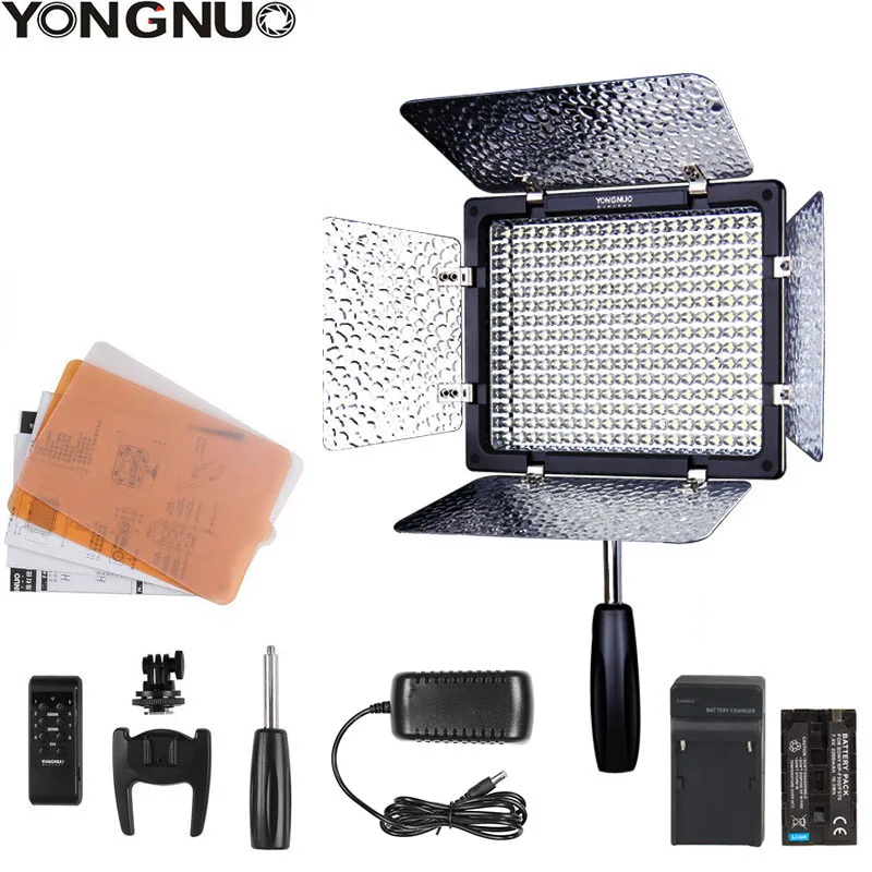 Yongnuo YN300 III YN-300 III 3200k-5500K CRI95 Camera Photo LED Video Light Optional with AC Power Adapter + Battery KIT