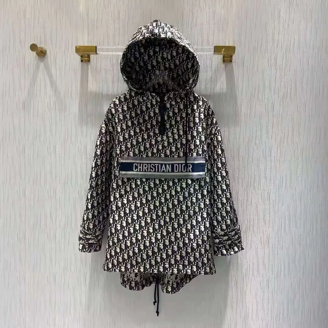 Yangyangjia Fashion Brand 2020 Autumn and Winter New CD Classic Presbyopic Full Printed Logo Letter Printing Hooded Jacket
