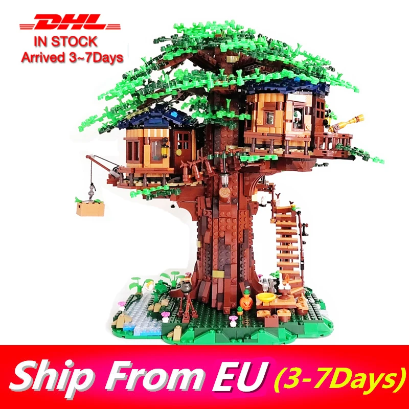 Ideas Building Blocks Two Colors Leaves Tree House Model Kit Educational Toys Bricks Set for Children Kids Christmas Gift | Игрушки и