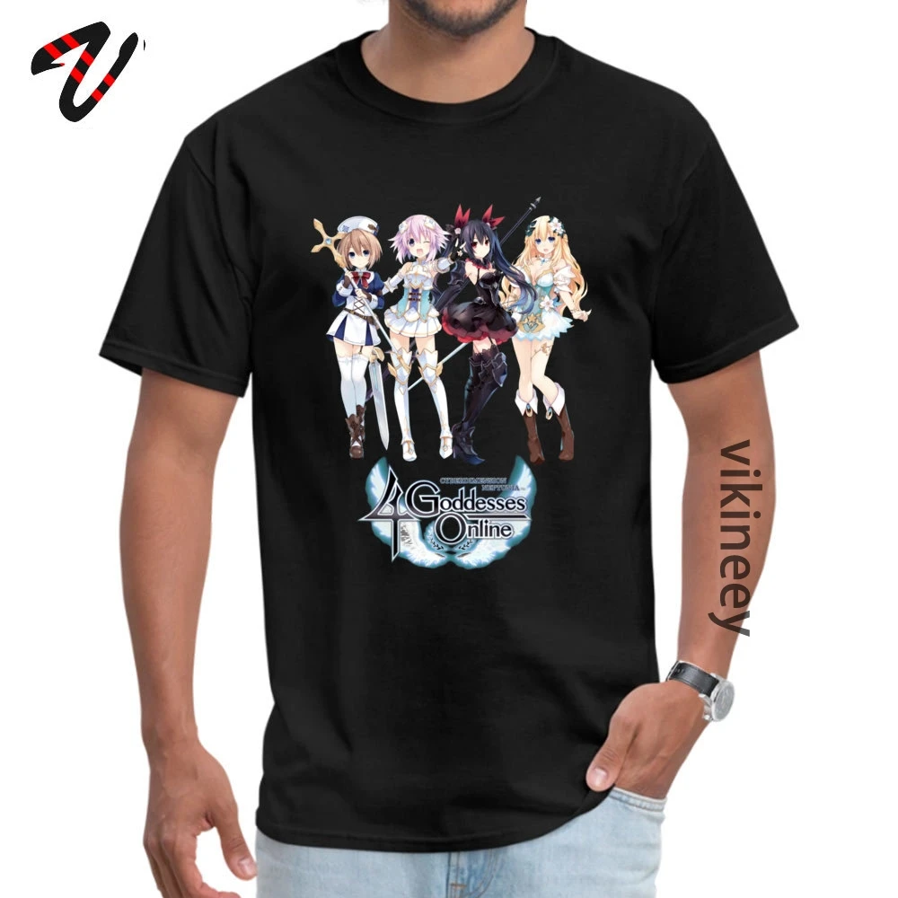 Special Gift Classic T-Shirt Crew Neck Pure Cotton Adult Tops Shirt Short Sleeve Mother Day Classic Tee-Shirt Drop Shipping Cyberdimension Neptunia 4 Goddesses Online -3072 black