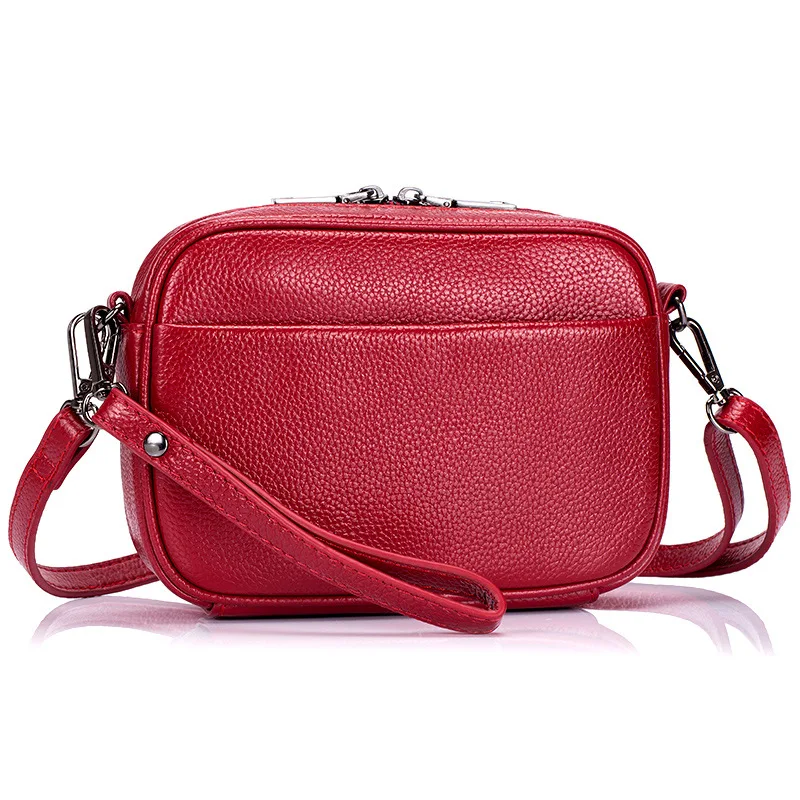 

New Style Guangzhou WOMEN'S Bag First Layer Cowhide Messenger Bag Small Bag Casual Shoulder Bag Mini Practical Over-the-shoulder