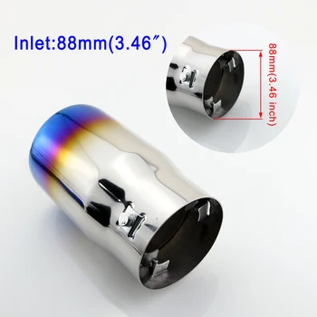 

Stainless Steel Exhaust Muffler Pipe Cover 88mm 3.5" Inlet Vehicle Back Tail End Tip Rear Silencer Decoration Accessories