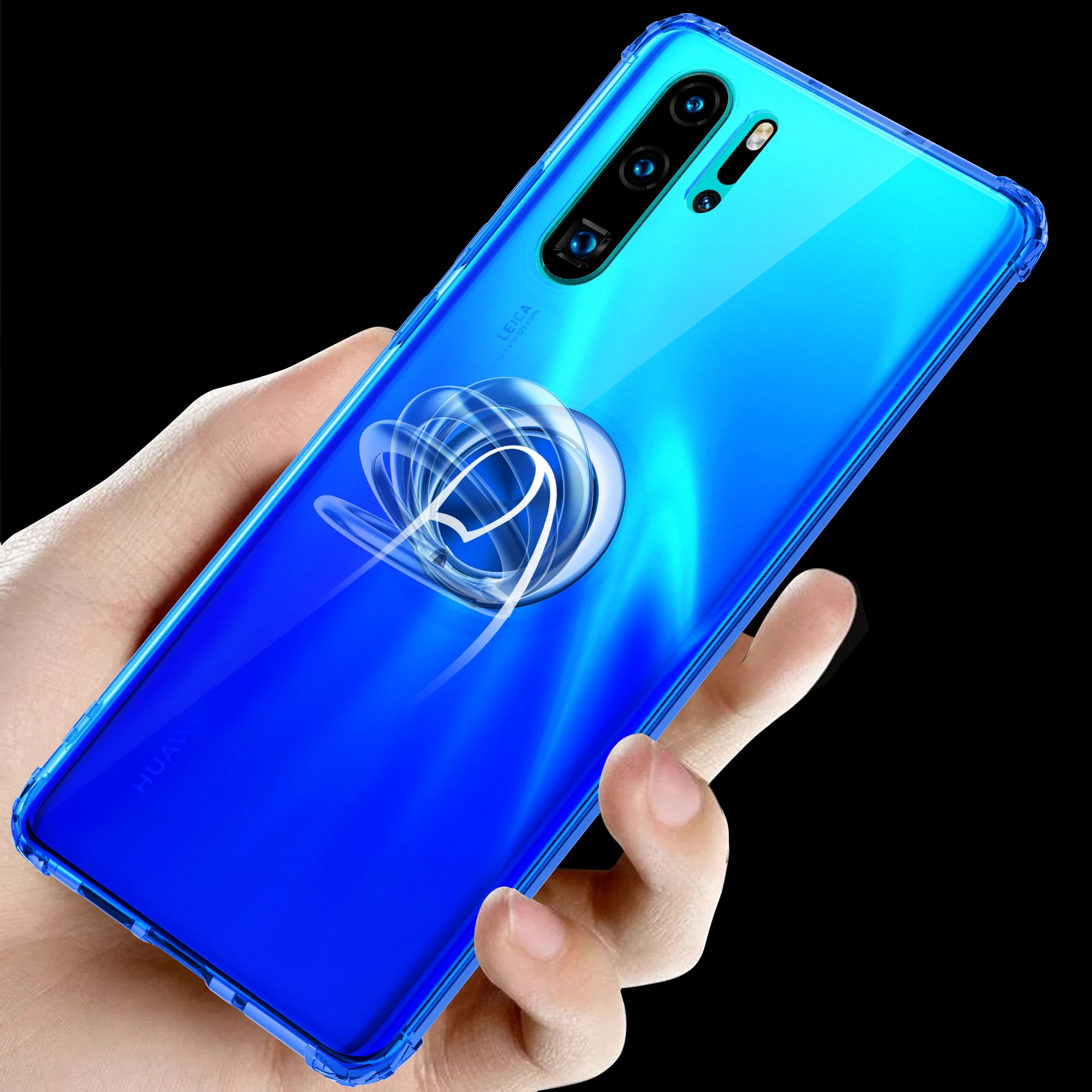 Clear Blue Чехол с магнитным кольцом для Xiaomi Redmi Note 7 K20 Pro прозрачный противоударный Прозрачный чехол для Redmi Note7 K20 Pro 7A чехол с подставкой s - Цвет: Clear Blue